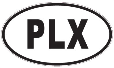 PLX - 3 Letter Initials Oval Sticker