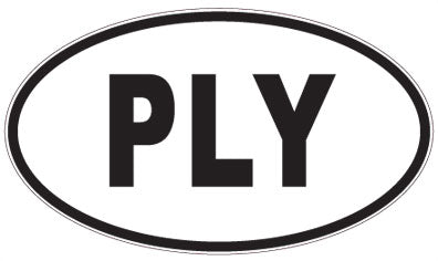 PLY - 3 Letter Initials Oval Sticker