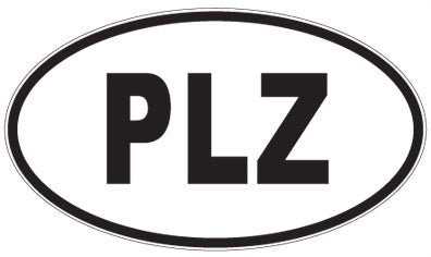 PLZ - 3 Letter Initials Oval Sticker