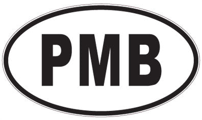PMB - 3 Letter Initials Oval Sticker