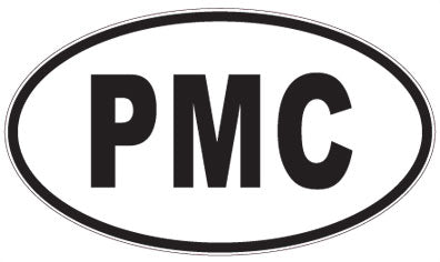 PMC - 3 Letter Initials Oval Sticker
