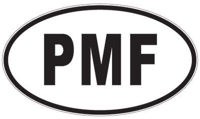 PMF - 3 Letter Initials Oval Sticker