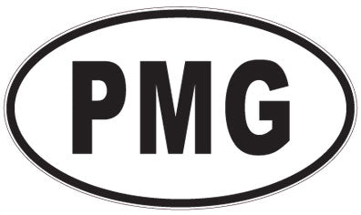 PMG - 3 Letter Initials Oval Sticker
