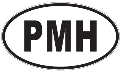 PMH - 3 Letter Initials Oval Sticker