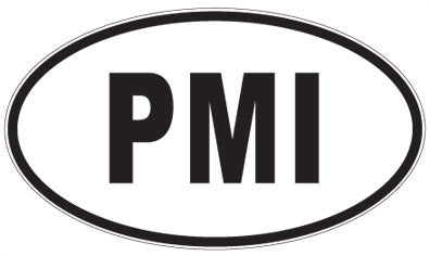 PMI - 3 Letter Initials Oval Sticker