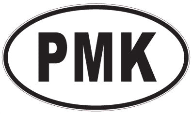 PMK - 3 Letter Initials Oval Sticker
