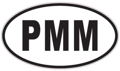 PMM - 3 Letter Initials Oval Sticker