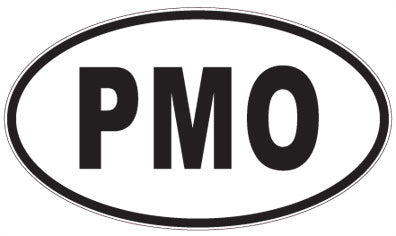 PMO - 3 Letter Initials Oval Sticker
