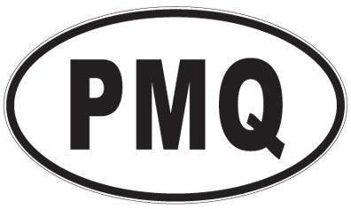 PMQ - 3 Letter Initials Oval Sticker
