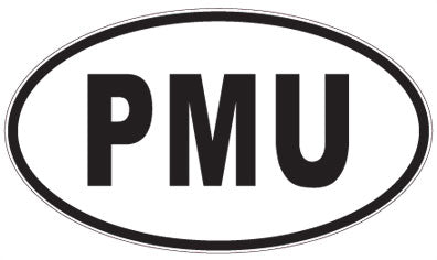 PMU - 3 Letter Initials Oval Sticker