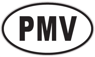 PMV - 3 Letter Initials Oval Sticker