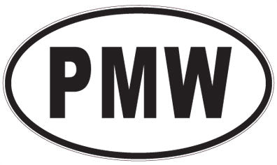 PMW - 3 Letter Initials Oval Sticker