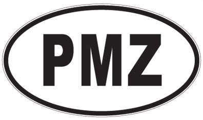 PMZ - 3 Letter Initials Oval Sticker