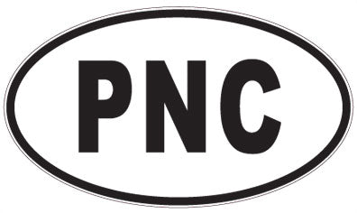 PNC - 3 Letter Initials Oval Sticker