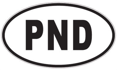 PND - 3 Letter Initials Oval Sticker