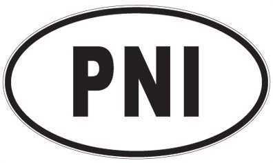 PNI - 3 Letter Initials Oval Sticker