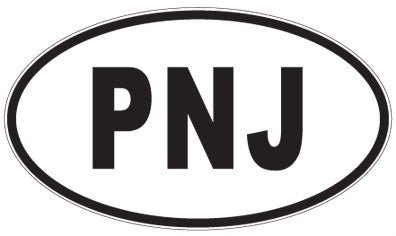PNJ - 3 Letter Initials Oval Sticker