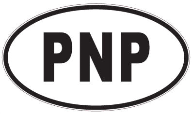 PNP - 3 Letter Initials Oval Sticker