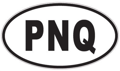 PNQ - 3 Letter Initials Oval Sticker