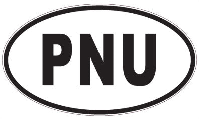 PNU - 3 Letter Initials Oval Sticker