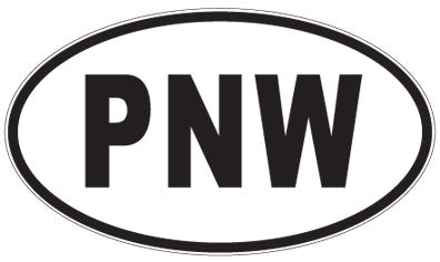 PNW - 3 Letter Initials Oval Sticker