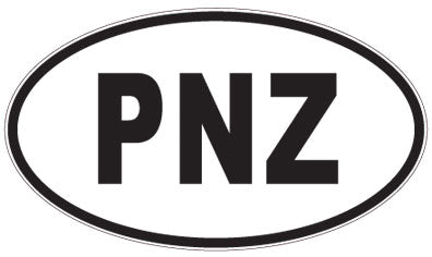 PNZ - 3 Letter Initials Oval Sticker
