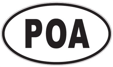 POA - 3 Letter Initials Oval Sticker