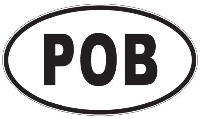 POB - 3 Letter Initials Oval Sticker