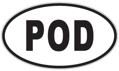 POD - 3 Letter Initials Oval Sticker