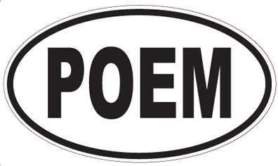 POEM - Oval Sticker