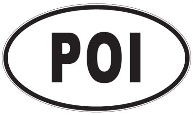 POI - 3 Letter Initials Oval Sticker