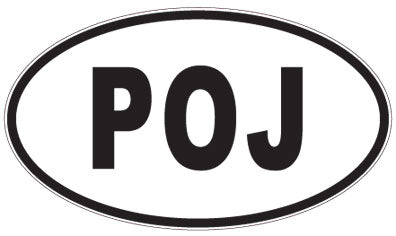 POJ - 3 Letter Initials Oval Sticker
