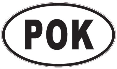 POK - 3 Letter Initials Oval Sticker