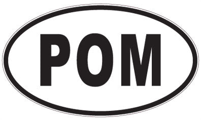 POM - 3 Letter Initials Oval Sticker