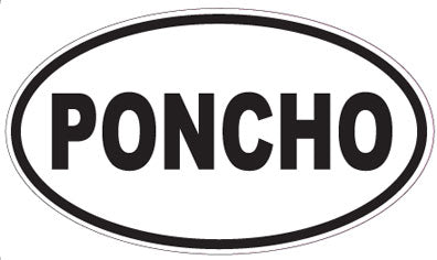 PONCHO - Oval Sticker