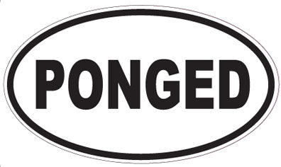 PONGED - Oval Sticker