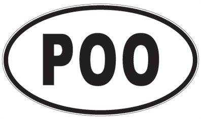 POO - 3 Letter Initials Oval Sticker