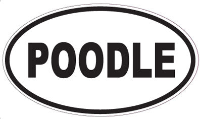 POODLE - Oval Sticker