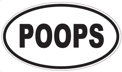 POOPS - Oval Magnet
