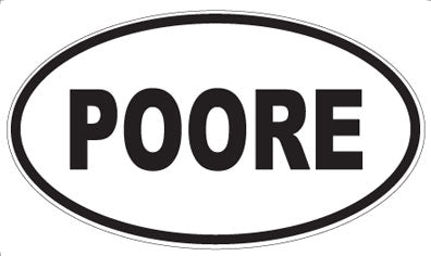 POORE - Oval Sticker