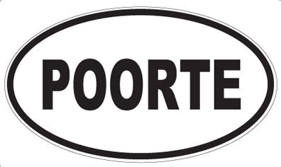 POORTE - Oval Sticker