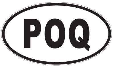 POQ - 3 Letter Initials Oval Sticker