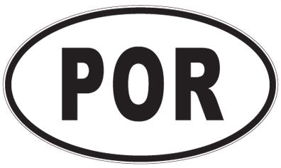 POR - 3 Letter Initials Oval Sticker