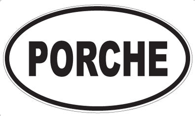 PORCHE - Oval Sticker