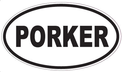 PORKER - Oval Sticker