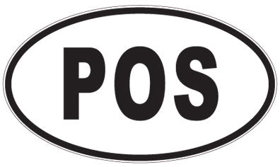 POS - 3 Letter Initials Oval Sticker