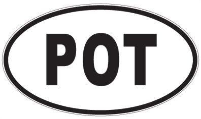 POT - 3 Letter Initials Oval Sticker
