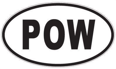 POW - 3 Letter Initials Oval Sticker