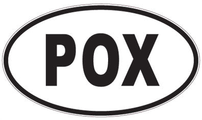 POX - 3 Letter Initials Oval Sticker