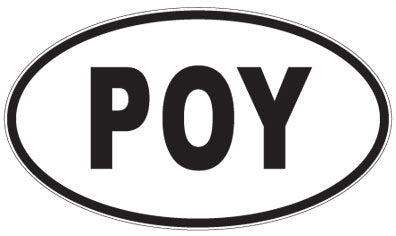 POY - 3 Letter Initials Oval Sticker